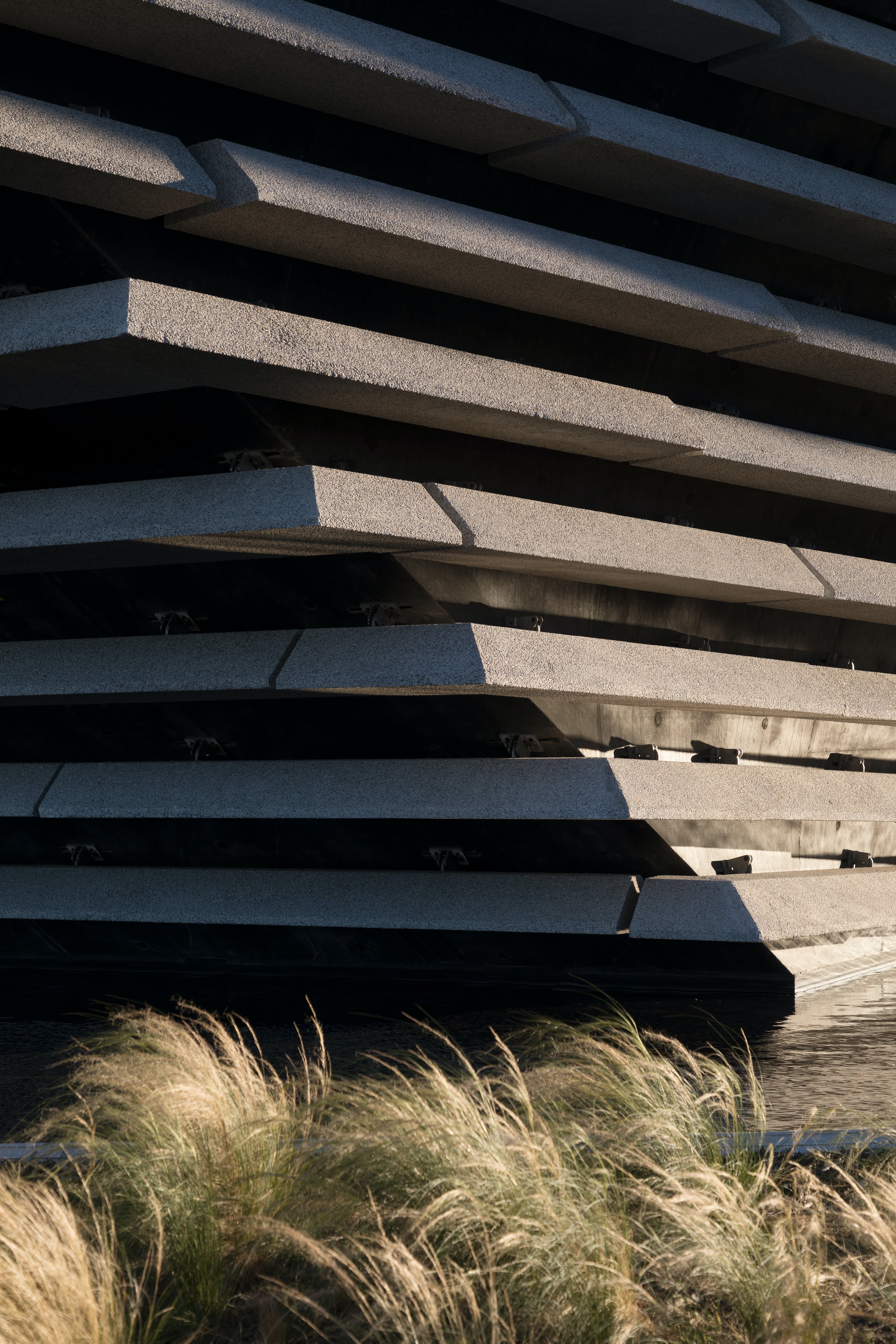 An exterior corner section of V&A Dundee